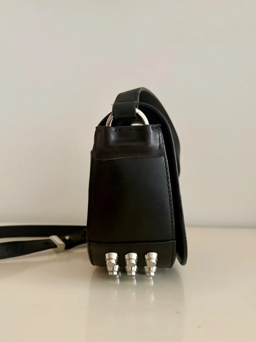Alexander  Wang Timeless Black Leather Crossbody Bag with silver  Studs!
